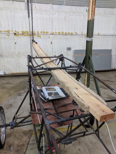 lift repositioned for wing install