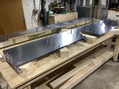 Clecoing ribs in Elevator Skin