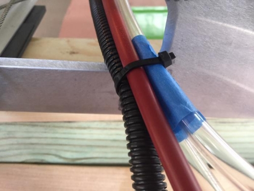 Wires, Pitot Tubes,Telflex tied together