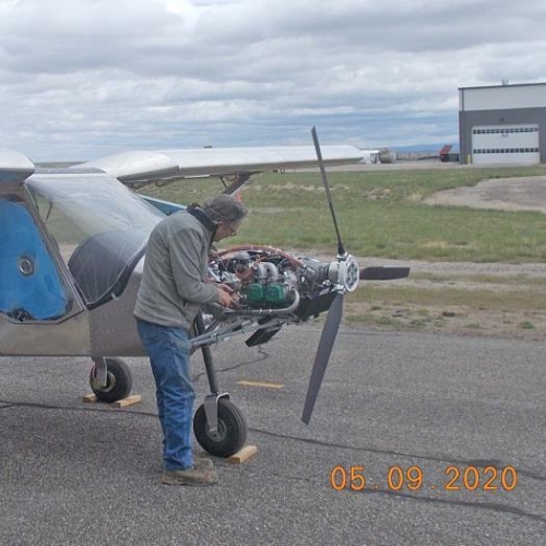 Paul preping for first engine run