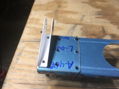 Aileron Bracket and Reinforcement Plate Clecoed on.