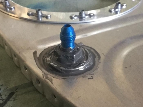 Vent Line Fitting Installed, Torqued, and Prosealed