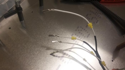 soldered gnd wire branch & crimped contacts