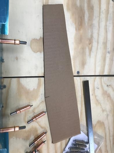 Cardboard template for measuring bends