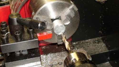 Lathe in action