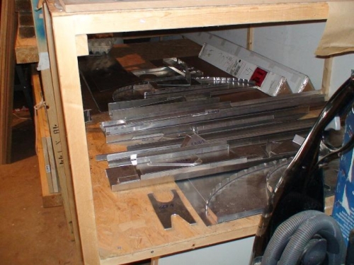 Storage racks with lots of farbicated parts