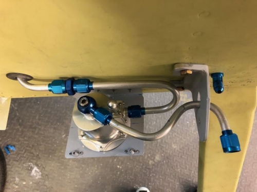 Aerolab gascolator installation ..unfortunately pipes are reversed!