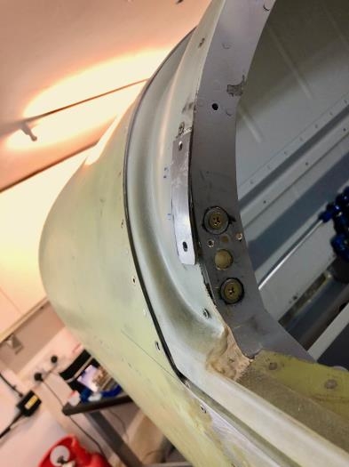 Strike plate fitted to prevent damage to the fibreglass cowling