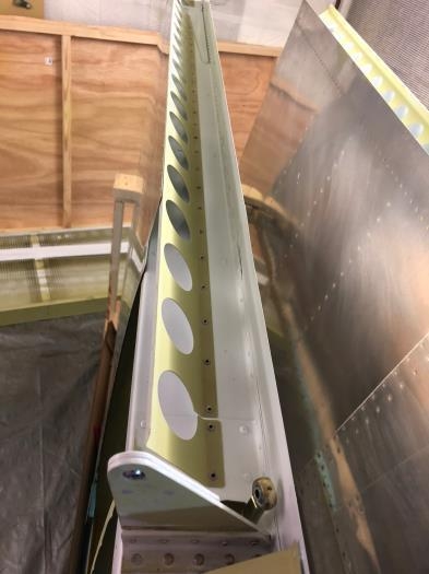 Flap brace installed. Skin dimpled and brace  countersunk