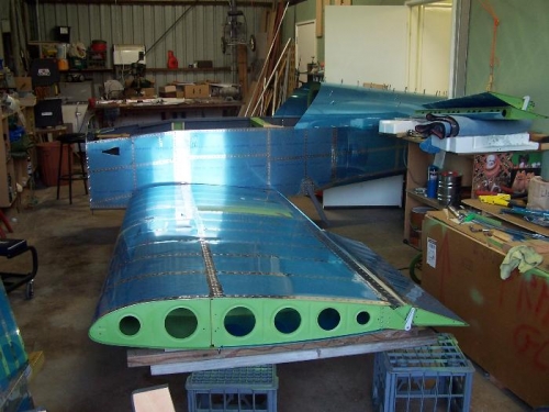 First wing in place for fitting