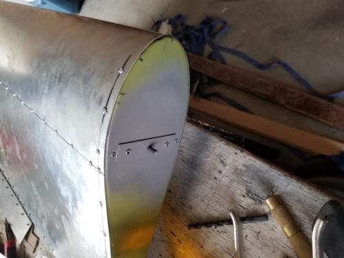 Installed hinge pins on the tip ribs of elevator.