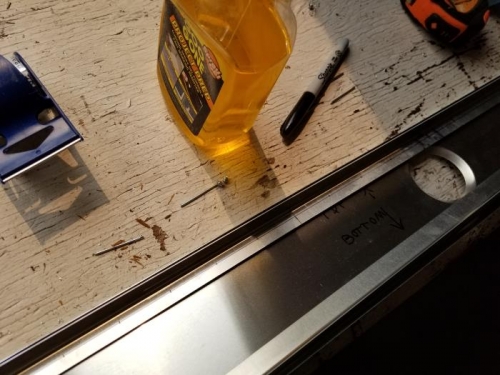 I marked all of the holes to be drilled for rivets on the doublers for the spar