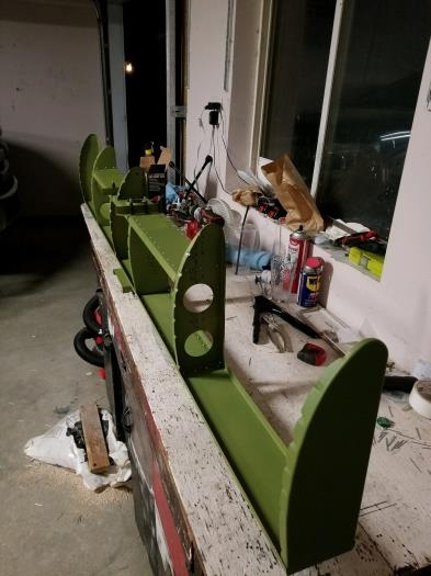 Reassembled and riveted skeleton togeter