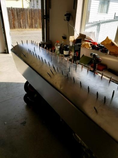 Skin clecoed onto the skeleton