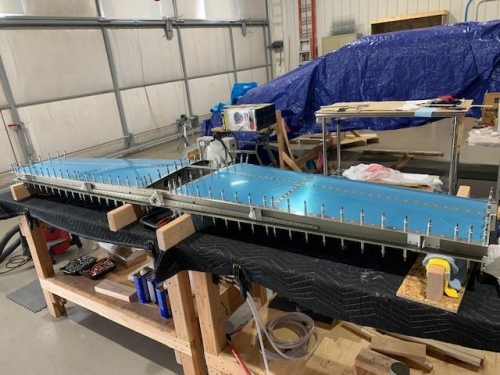 Ready to rivet rear spar to stab