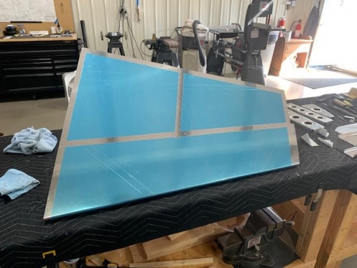 Vinyl removed along rivet lines