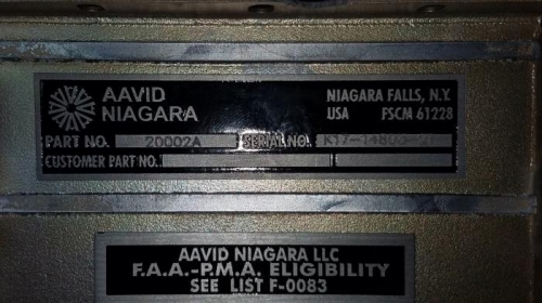 Oil Cooler Data Plate