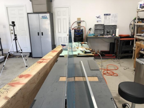 Looking along the trailing edge.