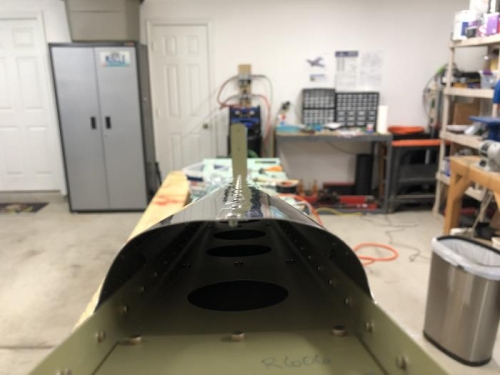 A line of straight rivets