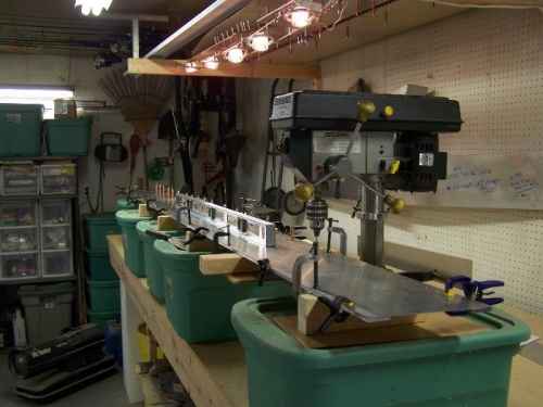 First setup for drilling spar caps