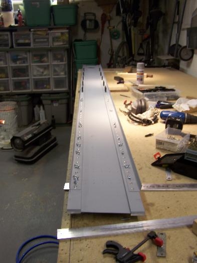 Spar riveted minus holes for stiffeners and rib angles.