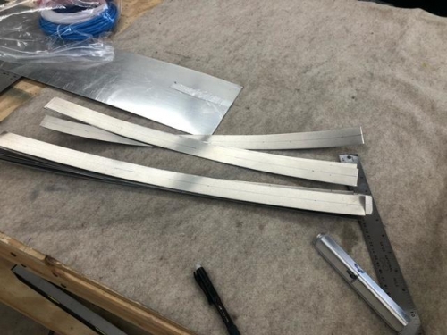 Strips to make flanges for the flap and aileron ribs