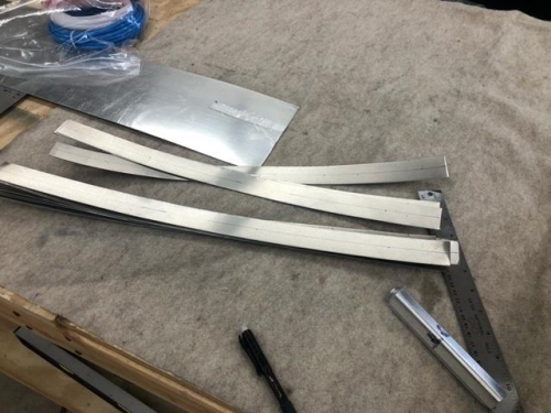 Strips to make flanges for the flap and aileron ribs