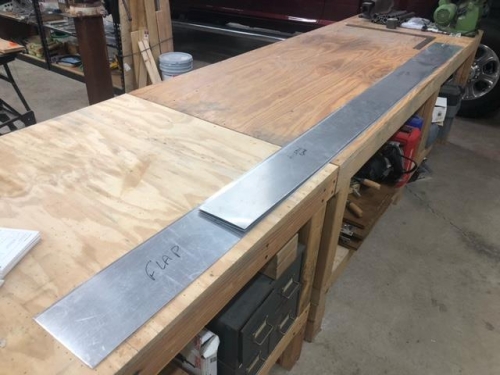 Flap and aileron spars ready for bending