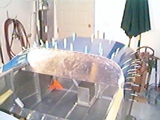 Inst. panel and forward skin clecoed in place.