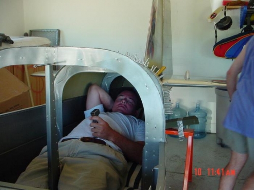 JT Ready to buck rivets.