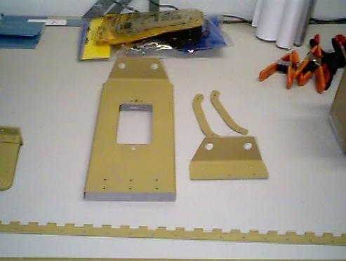 Primed landing light components.