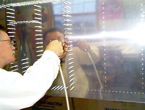 Me drilling the top skin to the ribs.