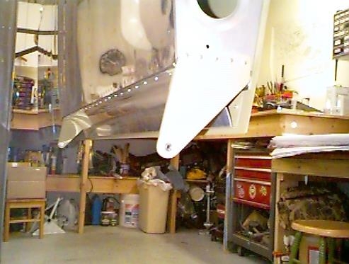 Left aileron gap seal installed.