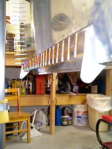 Bottom view of gap seal clecoed in place.