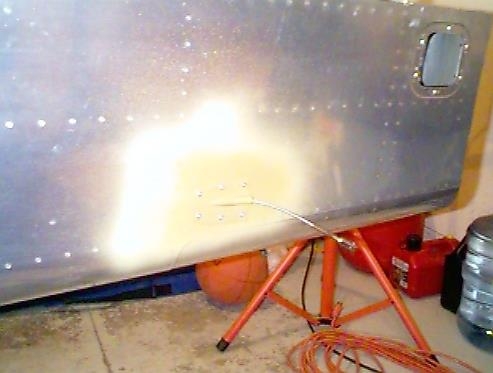 Left rudder cable fairing installed.