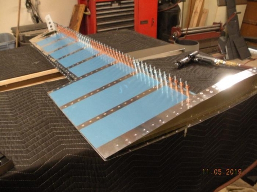 lower spar clecoed in place