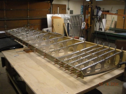 Ribs with Rear spar attached