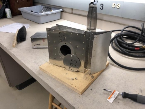 Completed project showing universal head driven rivets and access panel