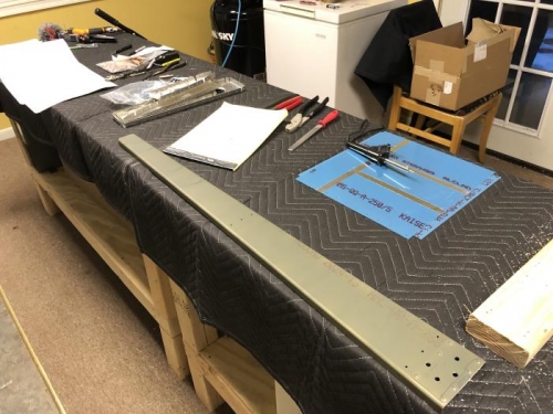 lightly primed spar inside from the cold to cure