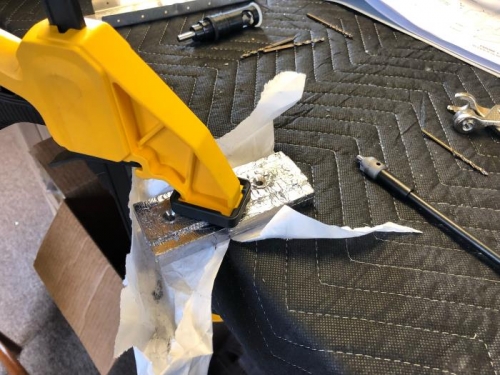 Countersinkig lead counterbalance weight manually