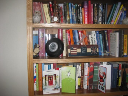 My wife let me put the tailwheel on the bookcase