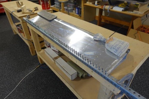 Right aileron glued trailing edge