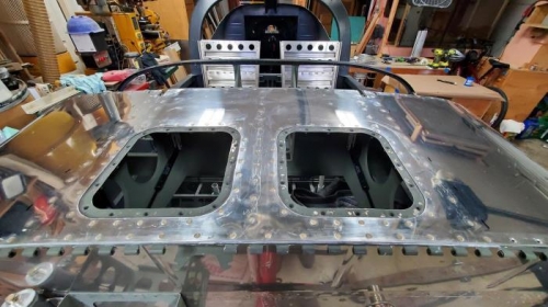 Front of top forward fuselage skin