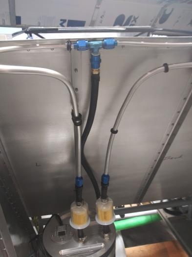 ran fuel lines to tank