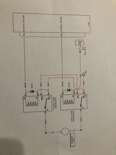 Electrical schematic for flaps with VP-X