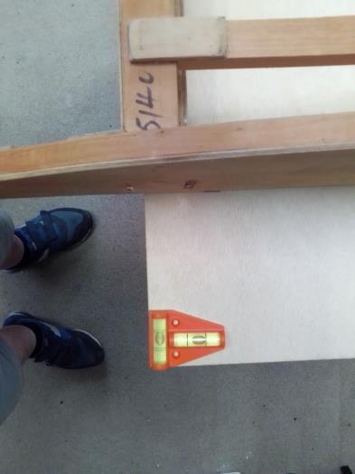 Levelling each corner.