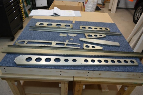 vertical stabilizer parts primed