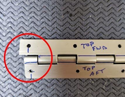 Actual trim tab hinge