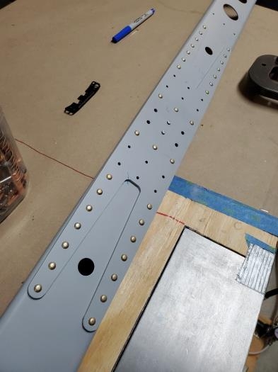 Rear spar and doubler attached