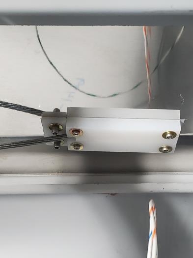 Rudder cable guide, inside view